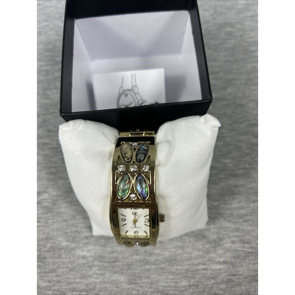 GOLD COAST Ladies Goldtone Quartz Watch With Inset Crystals, No Battery - Picture 3 of 15